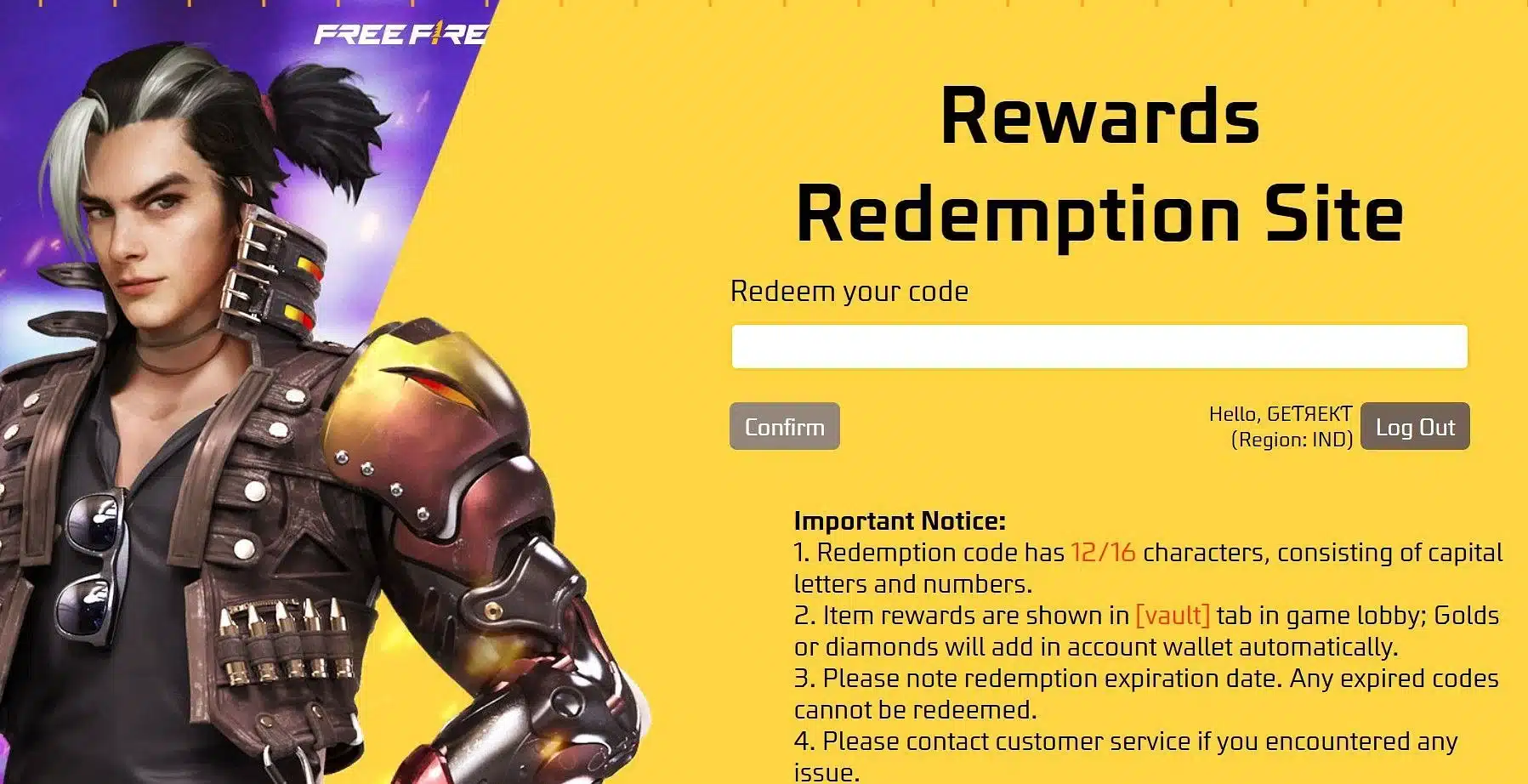 أكواد فري فاير اليوم Free Fire MAX